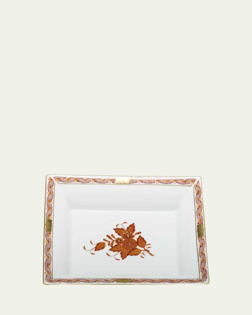 Chinese Bouquet Rust Jewelry Tray